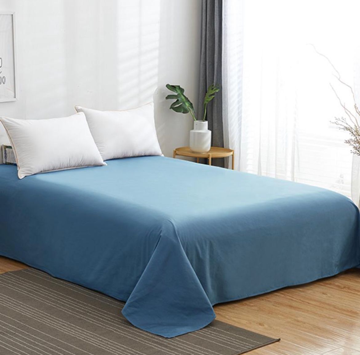 ZEPHYR HOME Простыня сатин 250×270 Голубой