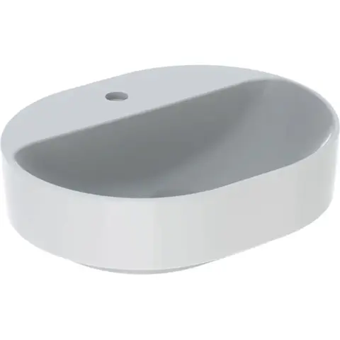 Geberit VariForm 500.776.01.2 Раковина с установкой на столешницу эллиптической формы, 50х40 см, 50х40 см, с отв. под смеситель, без отв. перелива
