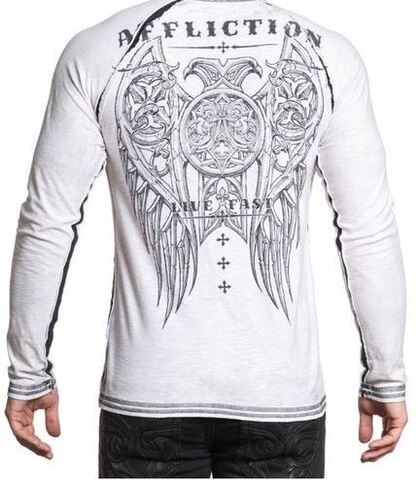 Affliction | Футболка лонгслив мужская Royale White A18815B спина