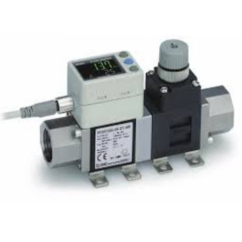 PF3W704S-F03-CT-MR-XTP01   Датчик расхода воды с цифр. индикацией, встр. дроссель, 0.5-4 л/мин, NPN + 1-5VDC, датч. темп., G3/8