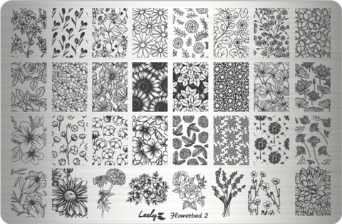 LESLY Пластина для стемпинга Flowerbed 2