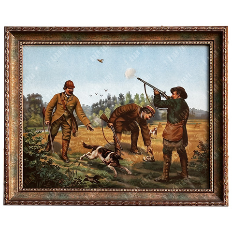 Соваж А. С. Охота на куропаток. Хромолитография. Германия. 1890-е гг.