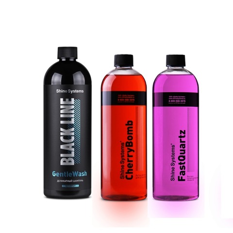 Набор автошампуней для трехфазной мойки FastQuartz + CherryBomb + GentleWash 750мл