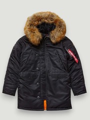 Куртка Аляска Женская - Alpha N-3B W Parka (черный/оранж - black/orange)