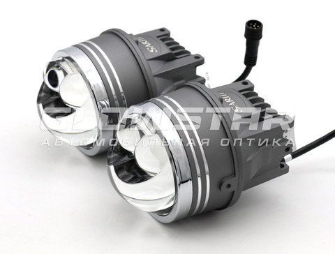 Светодиодные ПТФ Sariti N5, 3.0 дюйма, 12V, 45/76W, 6000K, универсальное крепление (комплект, 2шт)