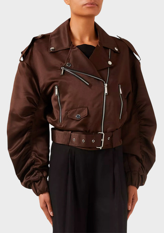 Куртка-бомбер KARL LAGERFELD Biker Satin Bomber