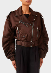 Куртка-бомбер KARL LAGERFELD Biker Satin Bomber