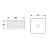BelBagno BB1421 Раковина керамическая накладная, 39.5x39.5, цвет: белый