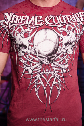 Xtreme Couture | Футболка мужская BARE BONES X1851I от Affliction передний принт черепа