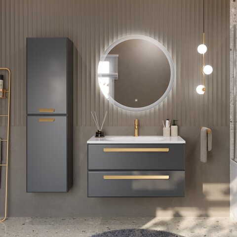 Cezares ECO-750-2C-SO-GR-P Тумба под раковину, цвет: графит