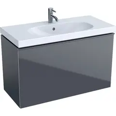 Geberit Acanto 500.616.JK.2 Тумба под раковину, 89x53.5x41.6, темно-серый / лакированный матовый, темно-серый / глянцевое стекло фото
