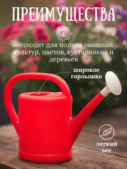 Лейка садовая пластиковая с насадкой, 5л (Россия) 64-0-205