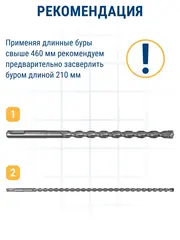 Бур SDS-plus ПРАКТИКА 28 х 400/460 мм серия Профи по бетону (038-159)