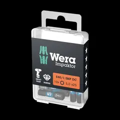 Бита ударная шестигранная 5x25 мм 840/1 IMP DC Hex-Plus SW DIY-Box 10 шт WERA 05057605001
