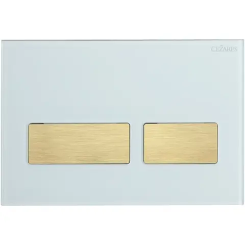 Cezares LUX-GB-2-BORO Кнопка смыва, Белое стекло, брашированное золото