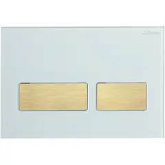 Cezares LUX-GB-2-BORO Кнопка смыва, Белое стекло, брашированное золото фото
