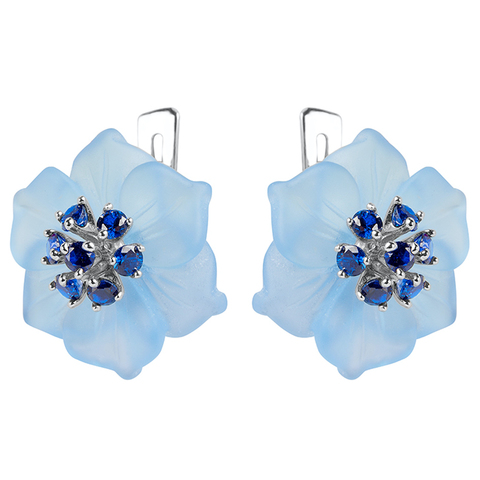 Серьги с фианитом и кварцем Арт.2249гс