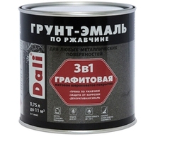 Грунт-эмаль по ржавчине графитовая Dali 3в1 коричневая 2л Рогнеда