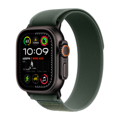 Умные часы Apple Watch Ultra 2 (2024) GPS + Cellular, 49mm, Black Titanium Case with Green Trail Loop S/M, (Зеленый)