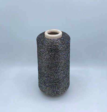 Torcitura di domaso (пр.Италия),art.Tore, 3750 м / 100 гр. 66% вискоза 34% полиэстер( люрекс ), цвет-Черный мультиколор(815), арт.30483