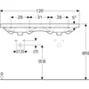 Geberit Acanto 500.628.01.2 Двойная раковина 120x48.2см, белый