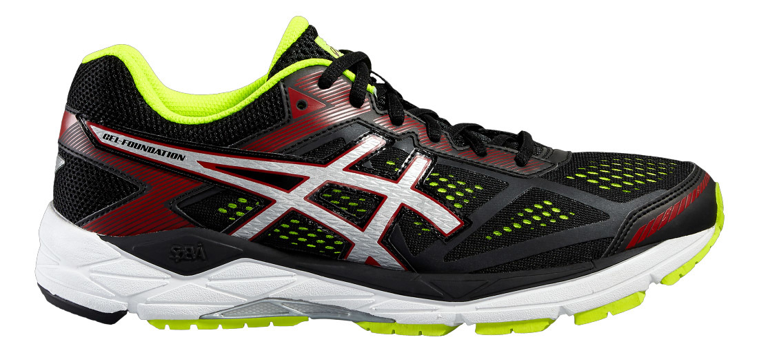 Кроссовки для бега мужские Asics Gel Foundation 12 2E  черные-зеленые