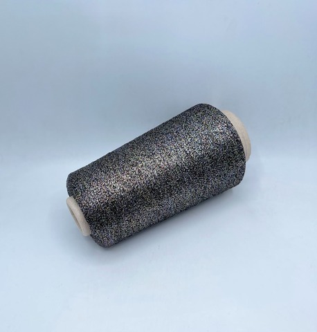 Torcitura di domaso (пр.Италия),art.Tore, 3750 м / 100 гр. 66% вискоза 34% полиэстер( люрекс ), цвет-Черный мультиколор(815), арт.30483