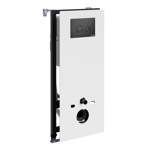 WasserKRAFT Abens 20TLT.010.ME.WH.MB01 Инсталляция для унитаза с клавишей, цвет: белый, чёрный