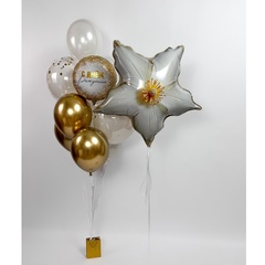 Шар К 18''/46 см, Круг, С Днем Рождения, Glam/Глам, Золотое конфетти, 1 шт. (В упаковке)