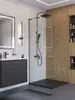 BelBagno UNO-L-1-TB-90-C-GM Душевая перегородка универсальная с односторонним входом, стекло прозрачное, профиль Оружейная сталь, 900x2000 мм