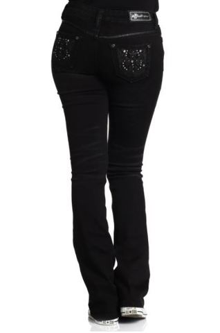 Affliction | Джинсы женские JADE STANDARD JET BLACK 111BC131G сзади