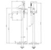 Gessi 316 54028#727 Напольный смеситель для ванны с душевой лейкой (внешние части), цвет: Brushed Brass PVD