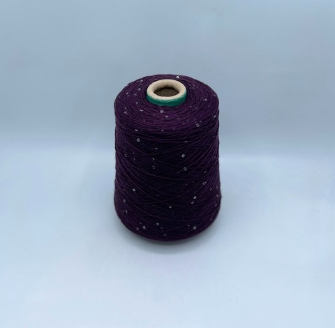 Fil-lab (пр.Италия),art.Paillettes,350м/100гр, 100% Меринос+пайетка(прозрачная) цвет-Слива. арт-33356