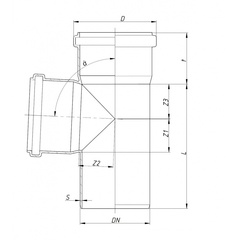 Тройник Ostendorf для внутренней канализации HTEA 110/110х87° (115400)
