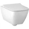 Geberit Smyle Square 500.685.01.2 Унитаз подвесной безободковый Rimfree® в комплекте с сиденьем (сэндвич) с плавным закрыванием SoftClose и быстросъемный кре