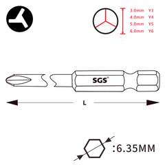 Бита Tri-Wing TW2,5 х50мм S2 1шт SGS 6350-Y2.5