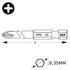 Бита PH2х127мм S2 1шт SGS 63127-6.0-PH2