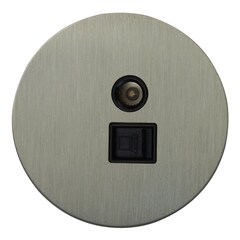 Розетка ТВ + компьютерная RJ45, никель, Salvador, EU010108