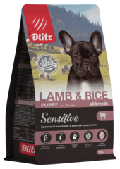 Сухой корм для щенков BLitz Sensitive Lamb & Rice Puppy All Breeds с ягнёнком 15 кг