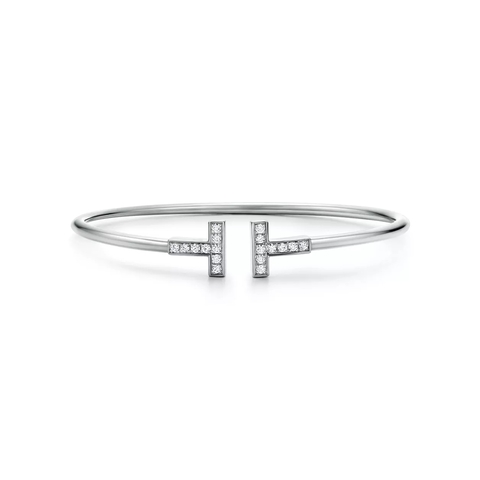 Браслет из белого золота с бриллиантами, Tiffany 💠 T - wire collection