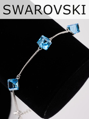 Браслет Миражи с голубыми кристаллами Swarovski