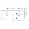 Geberit myDay 135430600 Раковина двойная 130x48см, белый / Специальное керамическое покрытие KeraTect