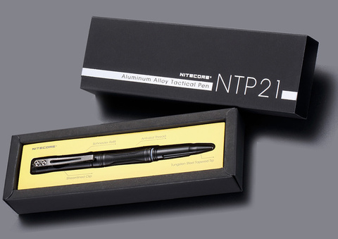 Ручка тактическая Nitecore NTP21 (18065) черный алюминий доп.ф.:стеклобой подар.кор.