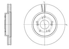 Диск тормозной вентилируемый G-brake  GR-20704