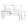 Duravit Luv LU9562B3636 База напольная для двух раковин 743x1788x570, 2 выдв.ящика, цвет белый шелковисто-матовый