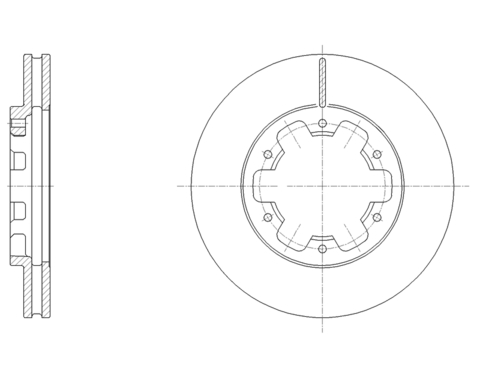 Диск тормозной вентилируемый G-brake  GR-20604