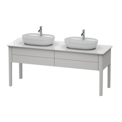 Duravit Luv LU9562B3939 База напольная для двух раковин 743x1788x570, 2 выдв.ящика, цвет скандинавско белый шелковисто-матовый фото