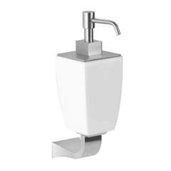 Gessi Mimi 33214#031 Дозатор для жидкого мыла подвесной керамический, цвет: хром/белый фото