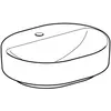 Geberit VariForm 500.776.01.2 Раковина с установкой на столешницу эллиптической формы, 50х40 см, 50х40 см, с отв. под смеситель, без отв. перелива