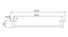 Полотенцедержатель одинарный HAIBA HB8701 600мм черный
